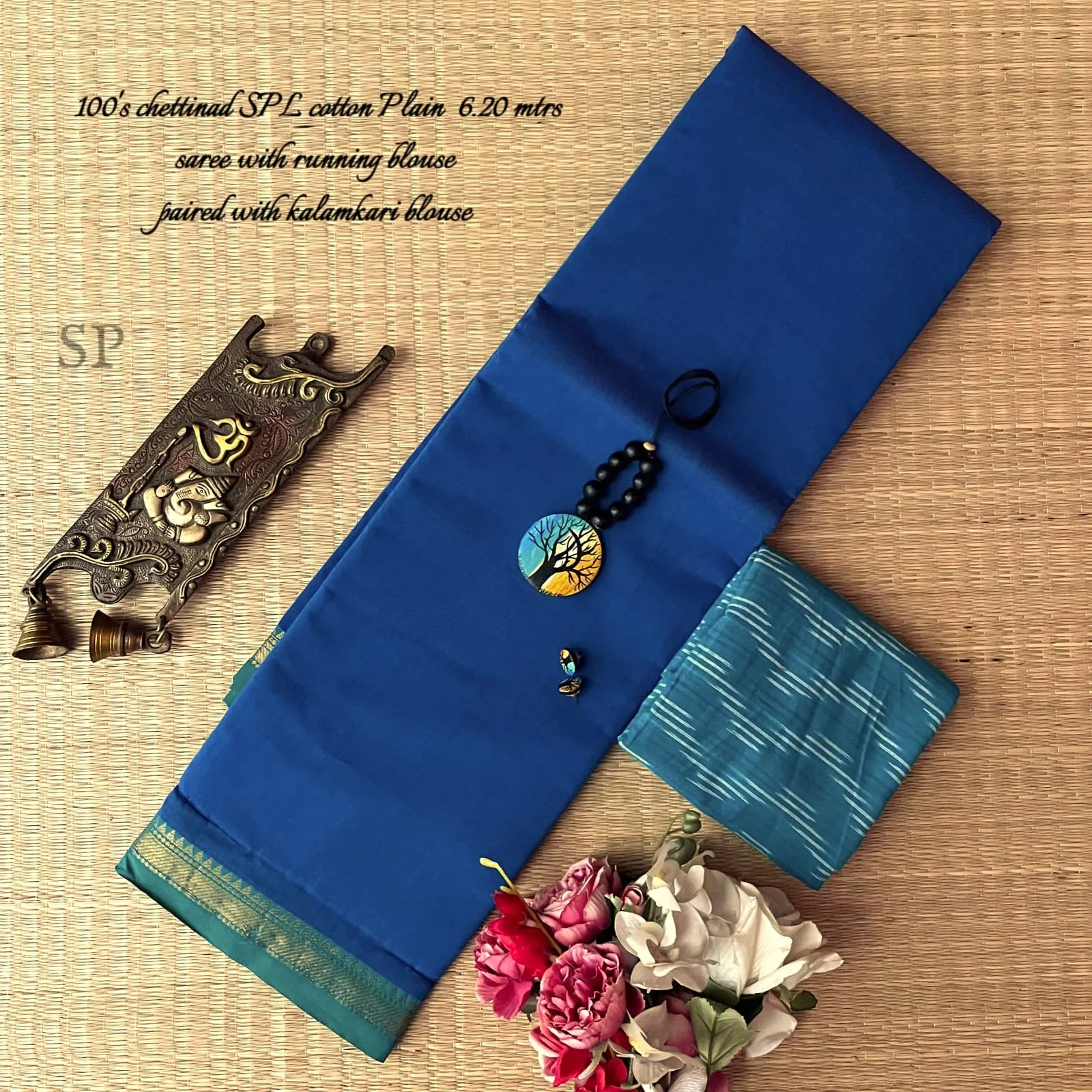 Chettinad Charm Checked Cotton Saree Set
